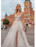 Ivory Beaded Wedding Dress With Detachable Jacket